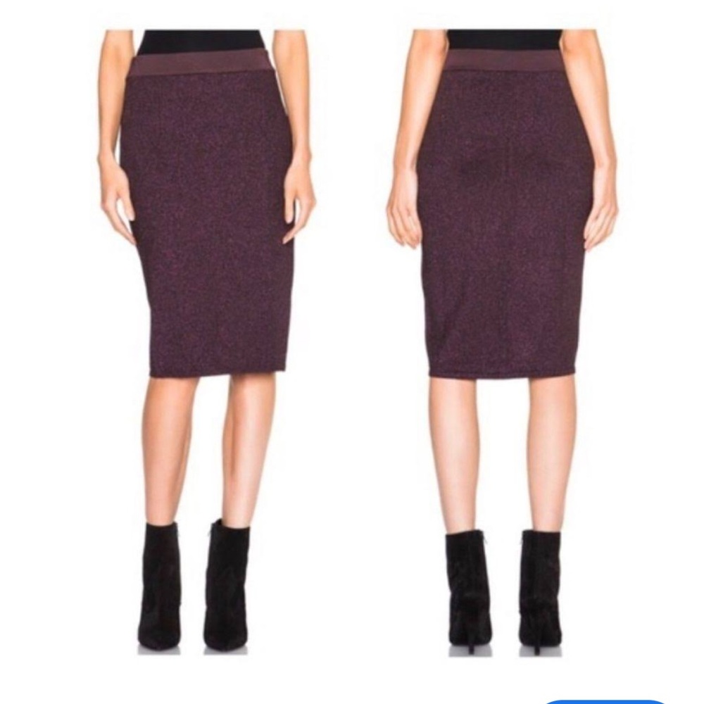Rag and Bone metallic purple sweater skirt
